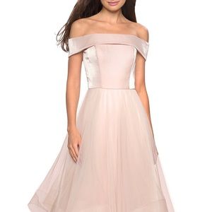 La Femme Off-the-Shoulder Tulle Gown Size 6